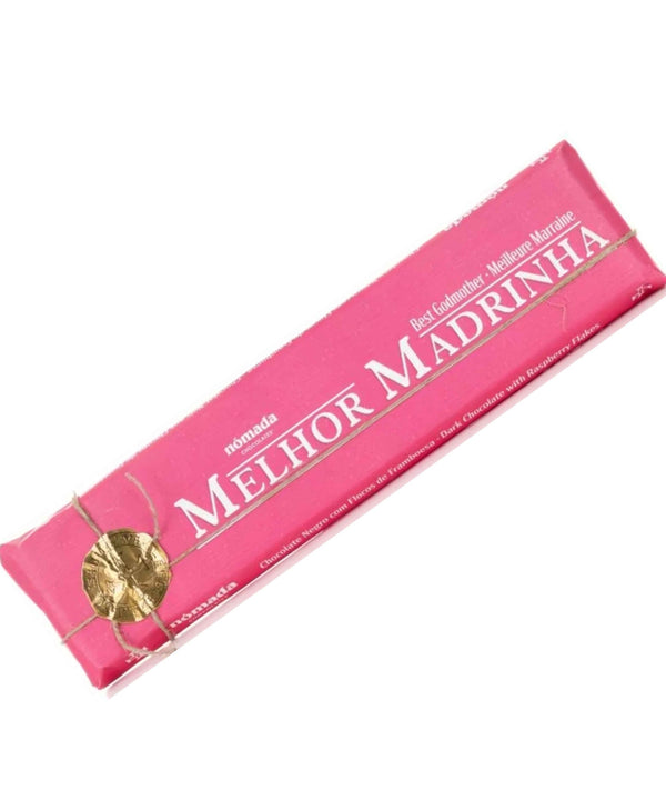 Chocolate Negro com Flocos de Framboesa "Melhor Madrinha" 300g